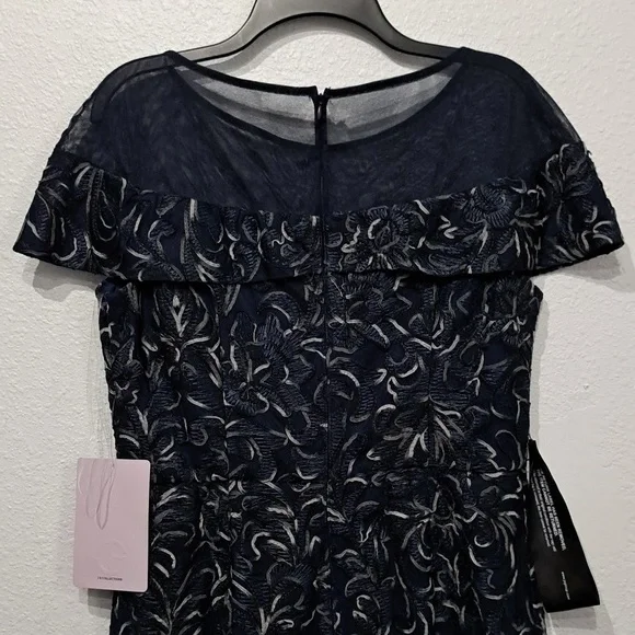 JS Collections Illusion Mesh Off-the-Shoulder Short Sleeve Gown - Picture 9 of 9